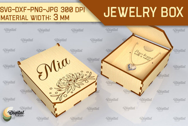 3D Jewelry Box SVG. Laser Cut Small Gift Box SVG Evgenyia Guschina 