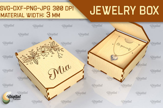 3D Jewelry Box SVG. Laser Cut Small Gift Box SVG Evgenyia Guschina 