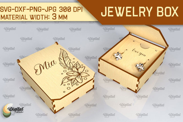 3D Jewelry Box SVG. Laser Cut Small Gift Box SVG Evgenyia Guschina 