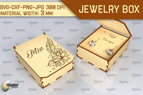 3D Jewelry Box SVG. Laser Cut Small Gift Box SVG Evgenyia Guschina 