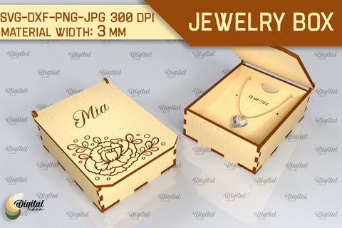 3D Jewelry Boxes SVG Bundle. Laser Cut Small Gift Boxes SVG Evgenyia Guschina 