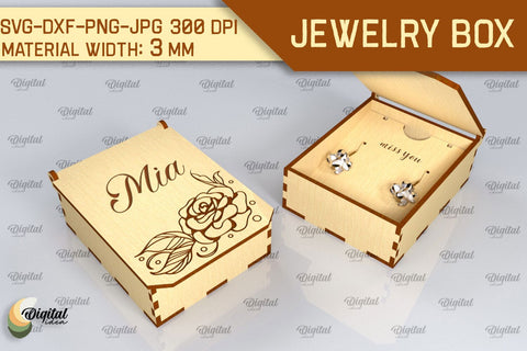 3D Jewelry Boxes SVG Bundle. Laser Cut Small Gift Boxes SVG Evgenyia Guschina 