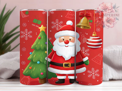 3D Jolly Santa Christmas Tumbler, Festive Holiday Wrap, Christmas Santa Sublimation, Jolly Holiday Cup, 20Oz Skinny Tumbler Wrap, Merry Santa Mug, Classic Christmas Design Sublimation Li Zamperini 