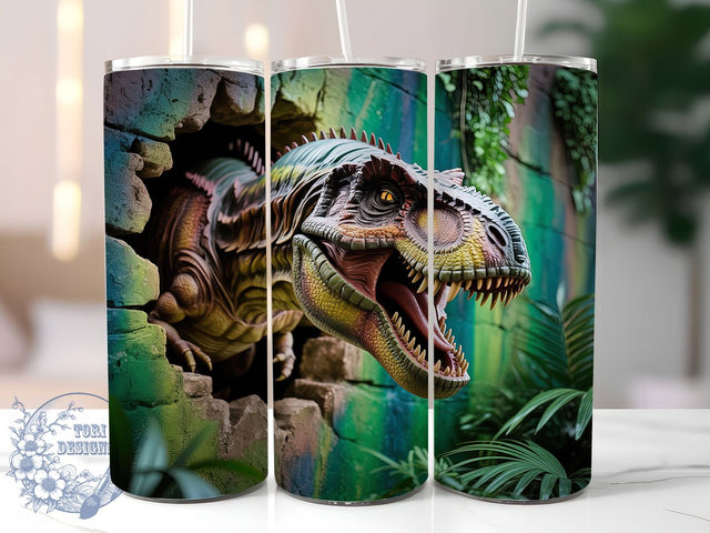 3D Jurassic Dinosaur Tumbler, Jurassic Sublimation Design, Prehistoric Cup Art, 20oz Dino Tumbler, Whimsical Dinosaur Mug, Stylish Jurassic Cup, Cozy Prehistoric Wrap Sublimation ToriDesigns 