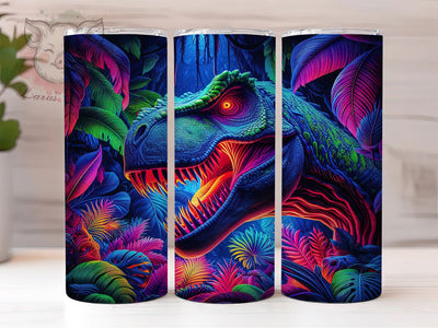 3D Jurassic T‑Rex Dinosaur Tumbler, 3D Dino Tumbler, Jurassic T-rex Wrap, Vibrant Dinosaur Wrap, Artistic 3D Wrap, Sublimation Design, Trendy Gift Idea Sublimation Lara' s Designs 