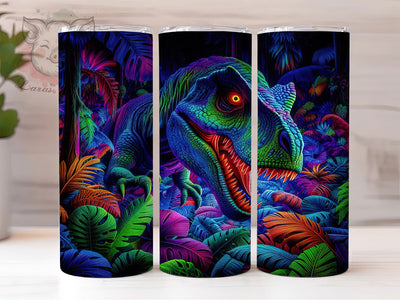 3D Jurassic T‑Rex Dinosaur Tumbler, 3D Dino Tumbler, Jurassic T-rex Wrap, Vibrant Dinosaur Wrap, Artistic 3D Wrap, Sublimation Design, Trendy Gift Idea Sublimation Lara' s Designs 