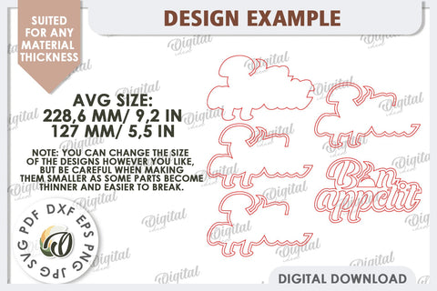 3D Kitchen Led Light Sign Laser Cut. Kitchen Decor SVG SVG Evgenyia Guschina 