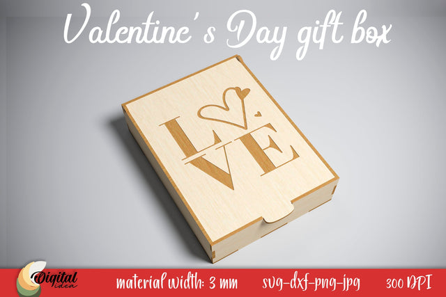 3D Laser Cut Design. Valentine's Day Gift Box SVG Evgenyia Guschina 
