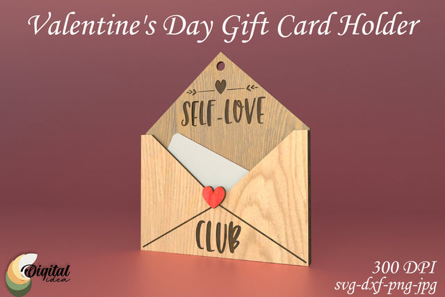 3D Laser Cut Design. Valentine's Day Gift Card Holder SVG Evgenyia Guschina 