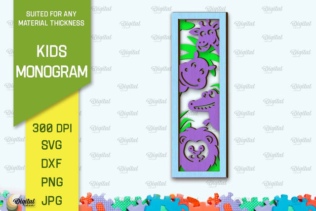 3D Laser cut Monogram Letter I. Kids alphabet wall sign SVG SVG Evgenyia Guschina 