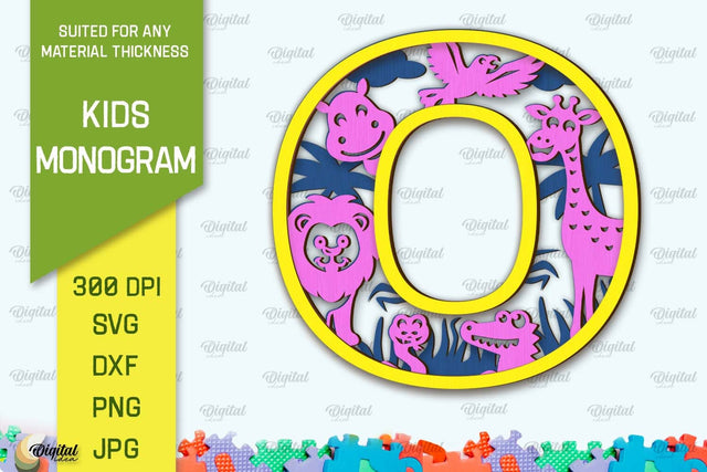 3D Laser cut Monogram Letter O. Kids alphabet wall sign SVG SVG Evgenyia Guschina 