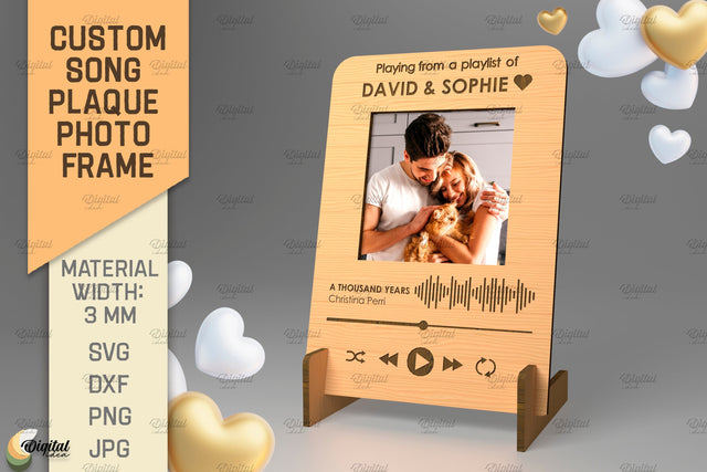 3D Laser Cut. Personalized Song Plaque Photo Frame SVG Evgenyia Guschina 