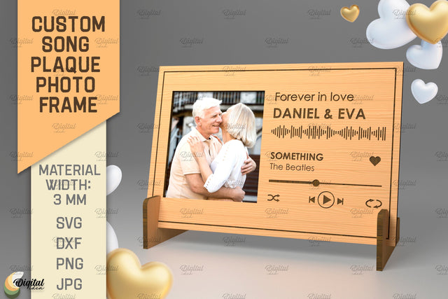 3D Laser Cut. Personalized Song Plaque Photo Frame SVG Evgenyia Guschina 