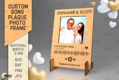 3D Laser Cut. Personalized Song Plaque Photo Frame SVG Evgenyia Guschina 