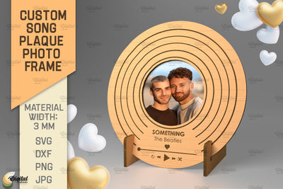 3D Laser Cut. Personalized Song Plaque Photo Frame SVG Evgenyia Guschina 