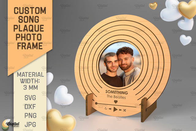 3D Laser Cut. Personalized Song Plaque Photo Frame SVG Evgenyia Guschina 