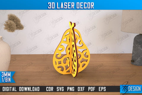 3D Laser Décor Bundle | Natural Design | Wooden Decorative Figurine | Home Decor | CNC Files SVG Fly Design 