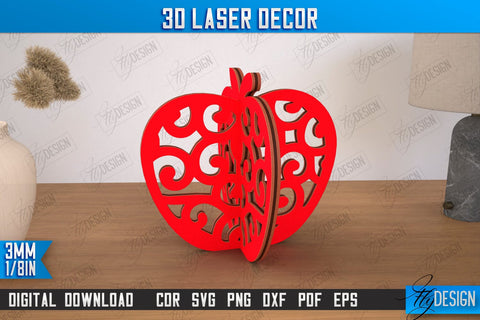 3D Laser Décor Bundle | Natural Design | Wooden Decorative Figurine | Home Decor | CNC Files SVG Fly Design 