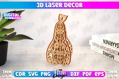 3D Laser Décor Bundle | Natural Design | Wooden Decorative Figurine | Home Decor | CNC Files SVG The T Store Design 