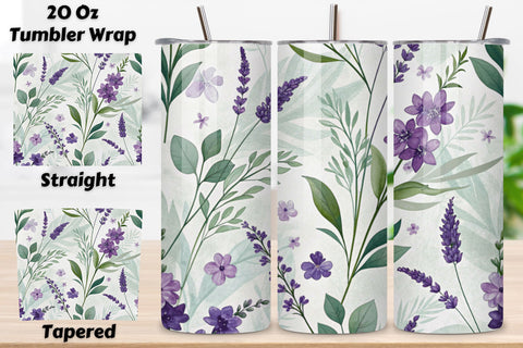 3D Lavender Fields Seamless Tumbler Wrap, Purple Hues for Spring, seamless tumbler wrap, lavender floral design, purple spring wrap, watercolor lavender design, 20oz skinny tumbler, tapered tumbler wrap, straight tumbler design Sublimation FloridPrintables 