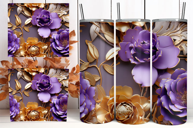 3D Lavender flower tumbler wrap | Sublimation PNG design Sublimation FloridPrintables 