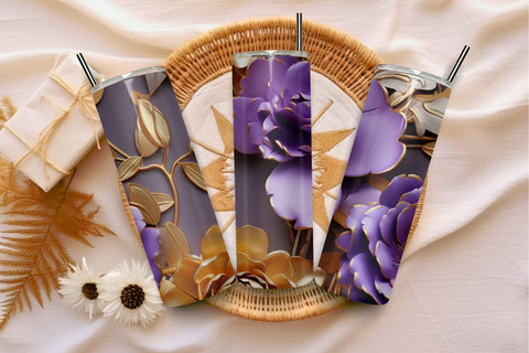 3D Lavender flower tumbler wrap | Sublimation PNG design Sublimation FloridPrintables 