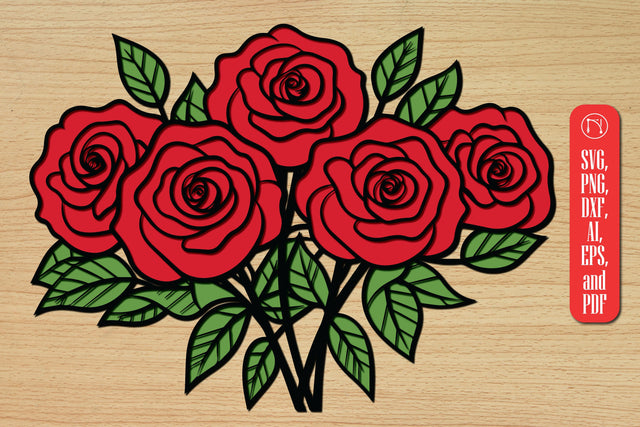 3D Layer Rose Bouquet SVG SVG MD JOYNAL ABDIN 