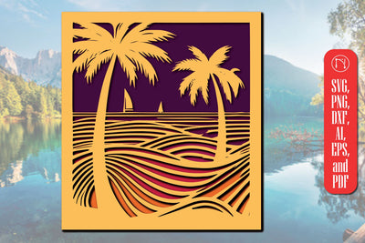 3D Layer Summer Sea Wall Art SVG SVG MD JOYNAL ABDIN 