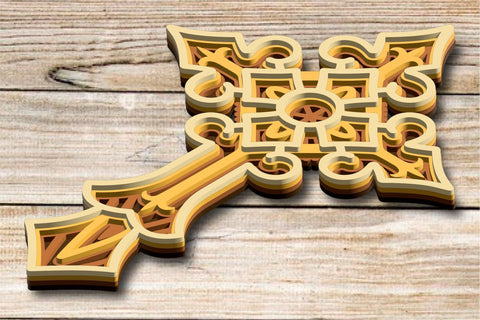 3d Layered Christian Cross SVG EPS Template For Laser, Paper SVG Yuliya 