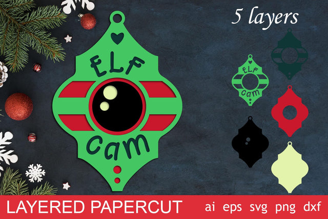 3d layered Christmas, Elf cam svg, Kids holiday ornament papercut 3D Paper AnastasiyaArtDesign 