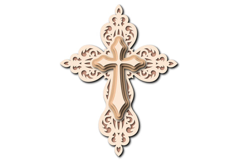 3d Layered Cross SVG EPS Template For Laser, Paper SVG Yuliya 