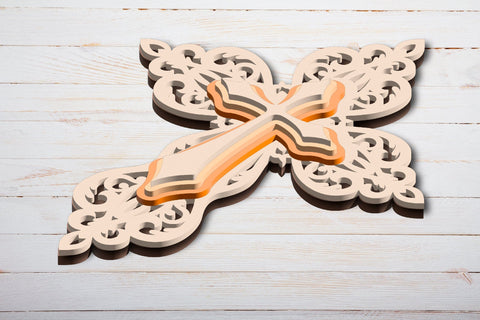 3d Layered Cross SVG EPS Template For Laser, Paper SVG Yuliya 