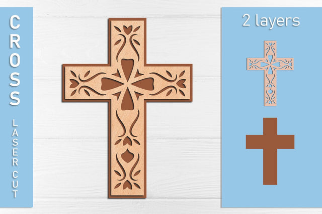 3d Layered cross svg laser cut, Easter cross papercut template SVG AnastasiyaArtDesign 