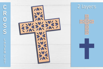 3d Layered cross svg, Laser cut Easter cross template SVG AnastasiyaArtDesign 