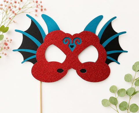3D Layered Dragon Mask SVG - Kids Halloween Costume Prop Cut File - Paper Animal Mask Template for Cricut SVG DreamingSVG 
