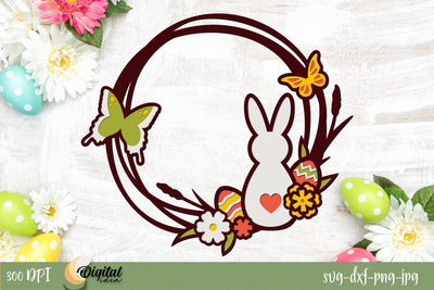 3D Layered Easter Wreath Paper Cut. Easter Wreath Laser Cut 3D Paper Evgenyia Guschina 