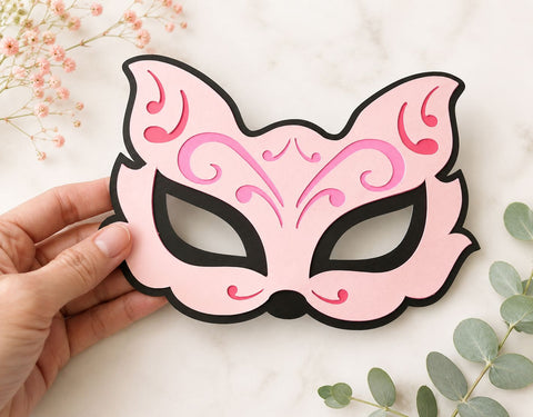 3D Layered Fox Mask SVG - Kids Halloween Costume Prop Paper Template for Cricut - Woodland Forest Animal Party Prop Silhouette Cut File SVG DreamingSVG 