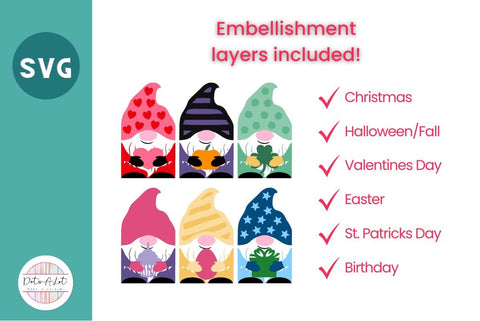 3D Layered Gnome Party Favor Box SVG Cut 3D Paper Dots-A-Lot 