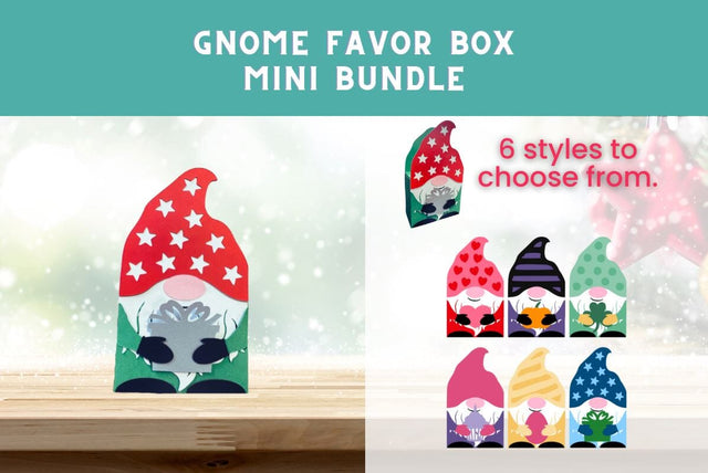 3D Layered Gnome Party Favor Box SVG Cut 3D Paper Dots-A-Lot 