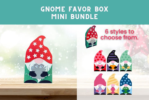 3D Layered Gnome Party Favor Box SVG Cut 3D Paper Dots-A-Lot 