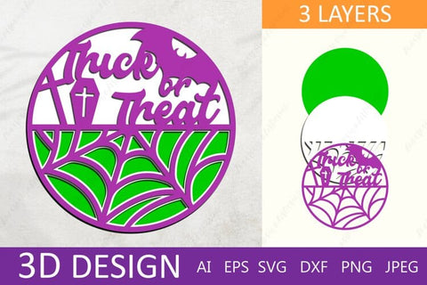 3d Layered Halloween round sign svg, Laser cut files SVG AnastasiyaArtDesign 