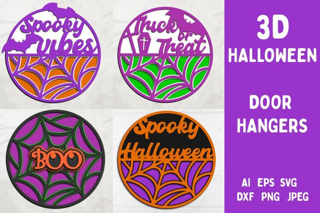 3d Layered Halloween round sign svg, Laser cut files SVG AnastasiyaArtDesign 