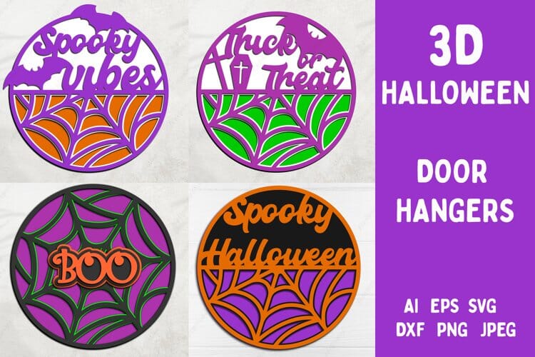 3d Layered Halloween round sign svg, Laser cut files SVG AnastasiyaArtDesign 