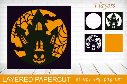 3d layered Halloween set, Halloween shadow box svg SVG AnastasiyaArtDesign 