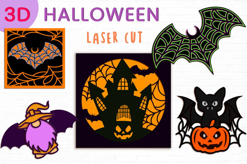 3d layered Halloween set, Halloween shadow box svg SVG AnastasiyaArtDesign 