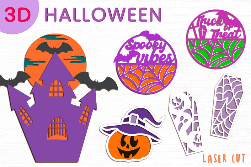 3d layered Halloween svg, Laser cut halloween round decor SVG AnastasiyaArtDesign 