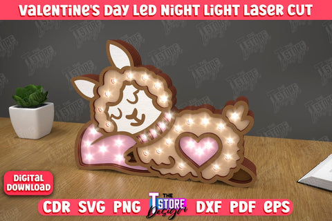 3D Layered Light Bundle | Valentine's Day Led Night Light | Table Figurines | CNC Files SVG The T Store Design 