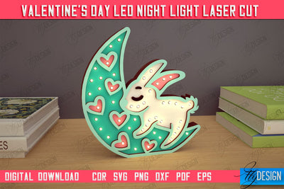 3D Layered Light | Valentine's Day Led Night Light | Hare Figurines | CNC File SVG Fly Design 