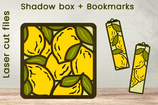 3d Lemon shadow box and bookmarks set svg, Layered papercut 3D Paper AnastasiyaArtDesign 