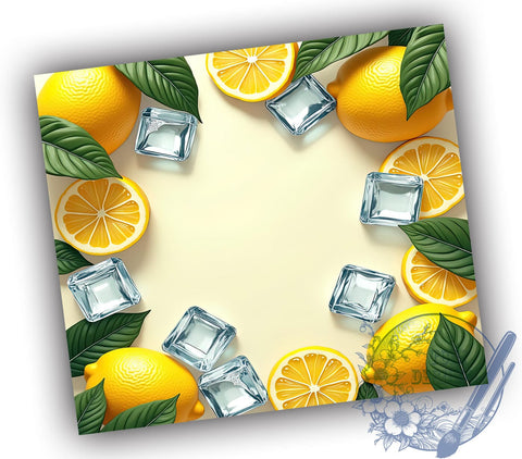 3D Lemonade Tumbler, Ice Cubes Tumbler Wrap, 20oz Tumbler Design, Sublimation PNG, Summer Drinkware, Digital Download, Refreshing Beverage Decor Sublimation ToriDesigns 